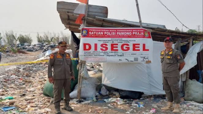 Pemkot Tangsel Segel TPA Ilegal di Pondok Ranji