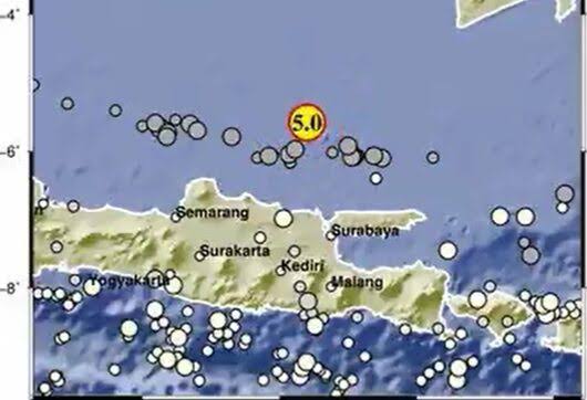 Gempa Magnitudo 5.0 Guncang Tuban, BMKG : Tak Berpotensi Tsunami