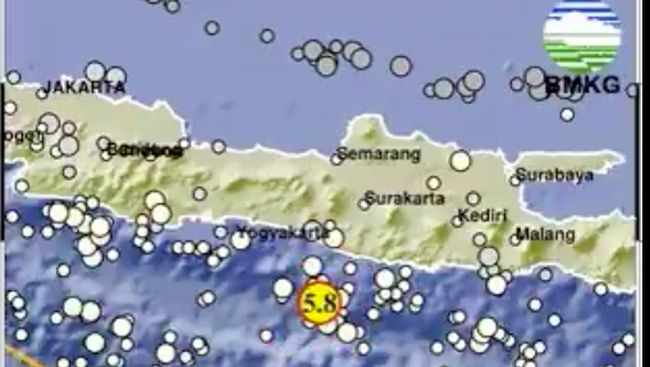 Gempa Guncang Yogyakarta 5,8 M, Tidak Berpotensi Tsunami