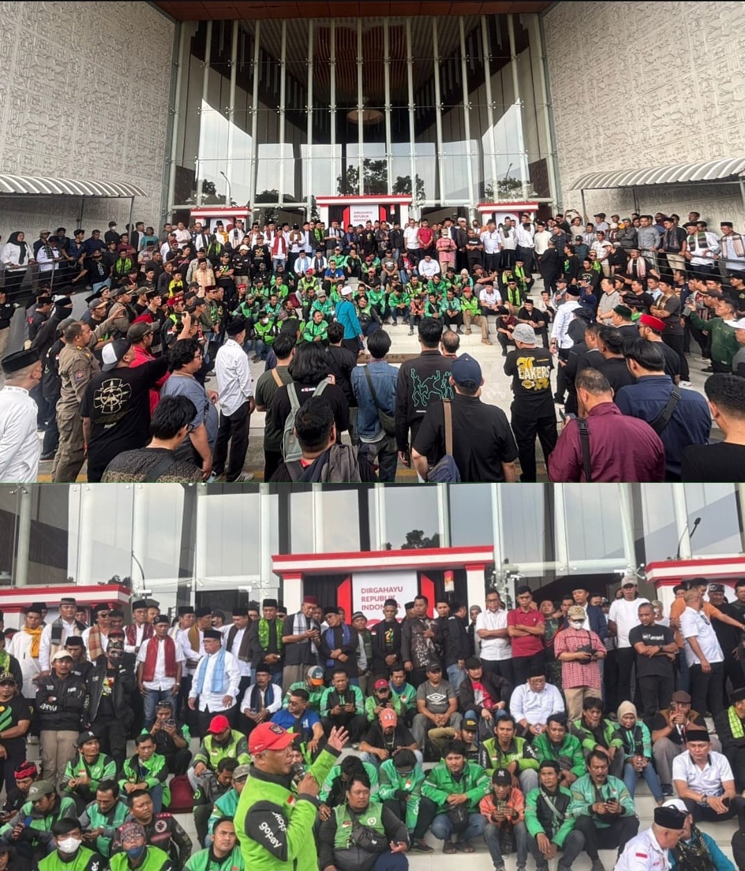 DPRD TANGSEL GELAR AKSI DAMAI BARENG DRIVER OJOL DAN TOKOH MASYARAKAT