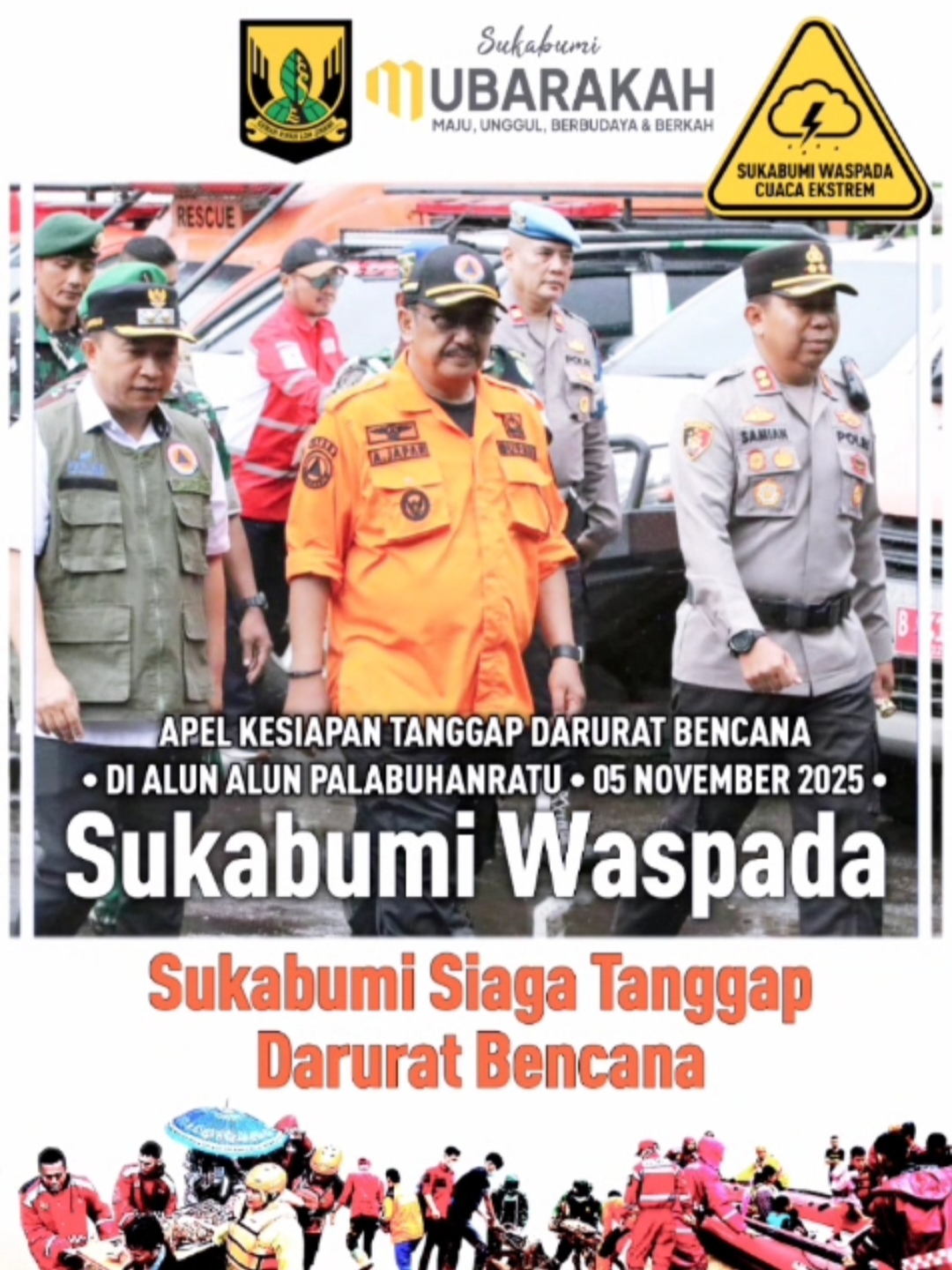 Bupati Sukabumi Tekankan Sinergi dan Kesiapsiagaan Hadapi Musim Hujan dalam Apel Tanggap Darurat di Palabuhanratu