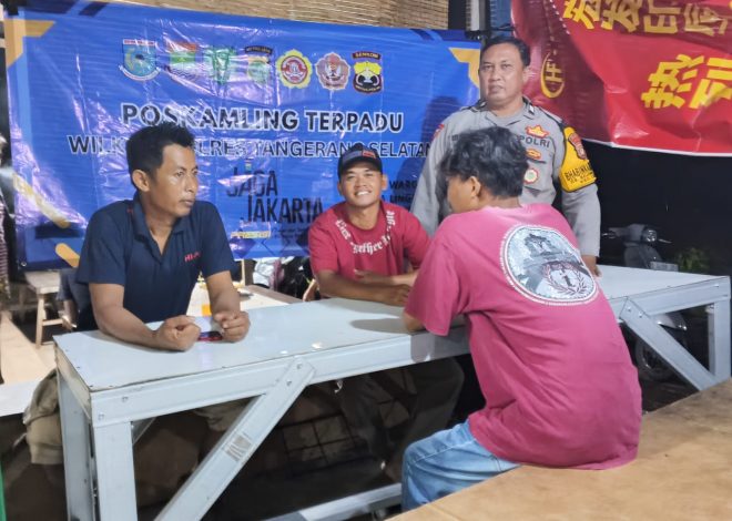 Bhabinkamtibmas Bojongkamal Cek Poskamling Terpadu