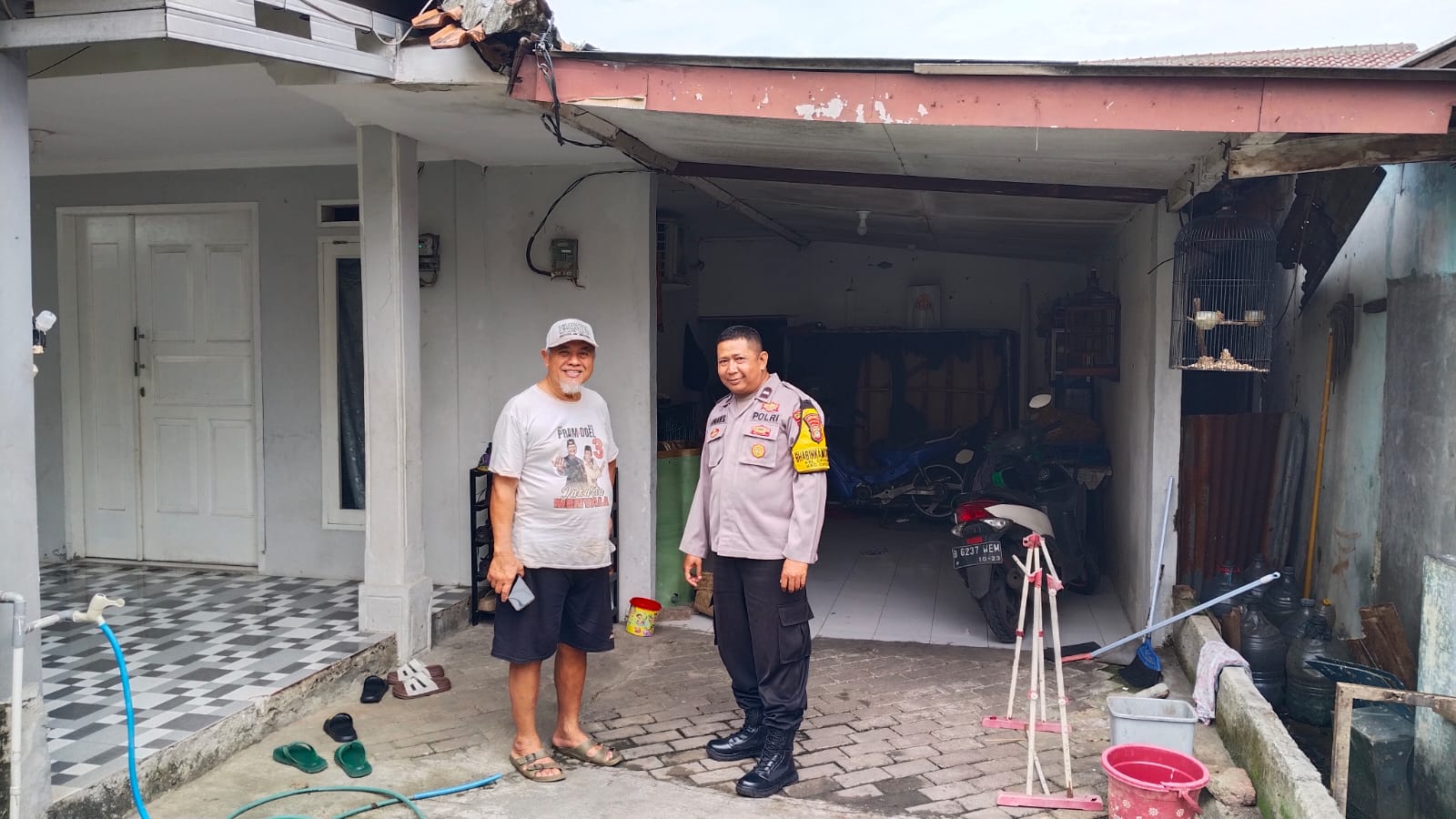 Sambang Cooling System, Bhabinkamtibmas Cipayung Ajak Warga Waspada Saat Mudik Lebaran