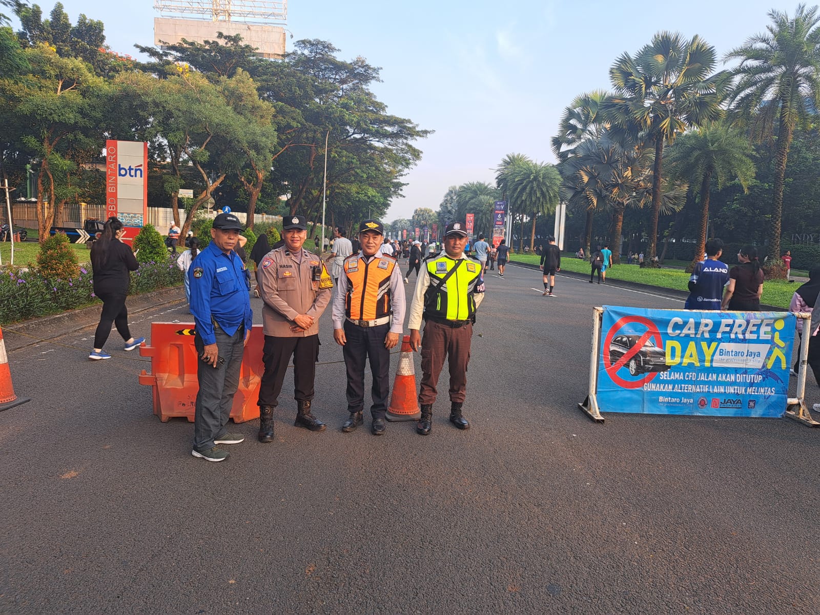 Pengamanan Kegiatan Car Free Day di Kelurahan Pondok Jaya Berjalan Aman dan Kondusif