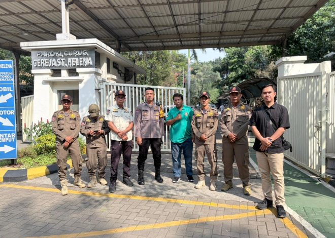 Pengamanan Ibadah Kenaikan Yesus Kristus di Gereja Santa Helena Berjalan Aman dan Kondusif