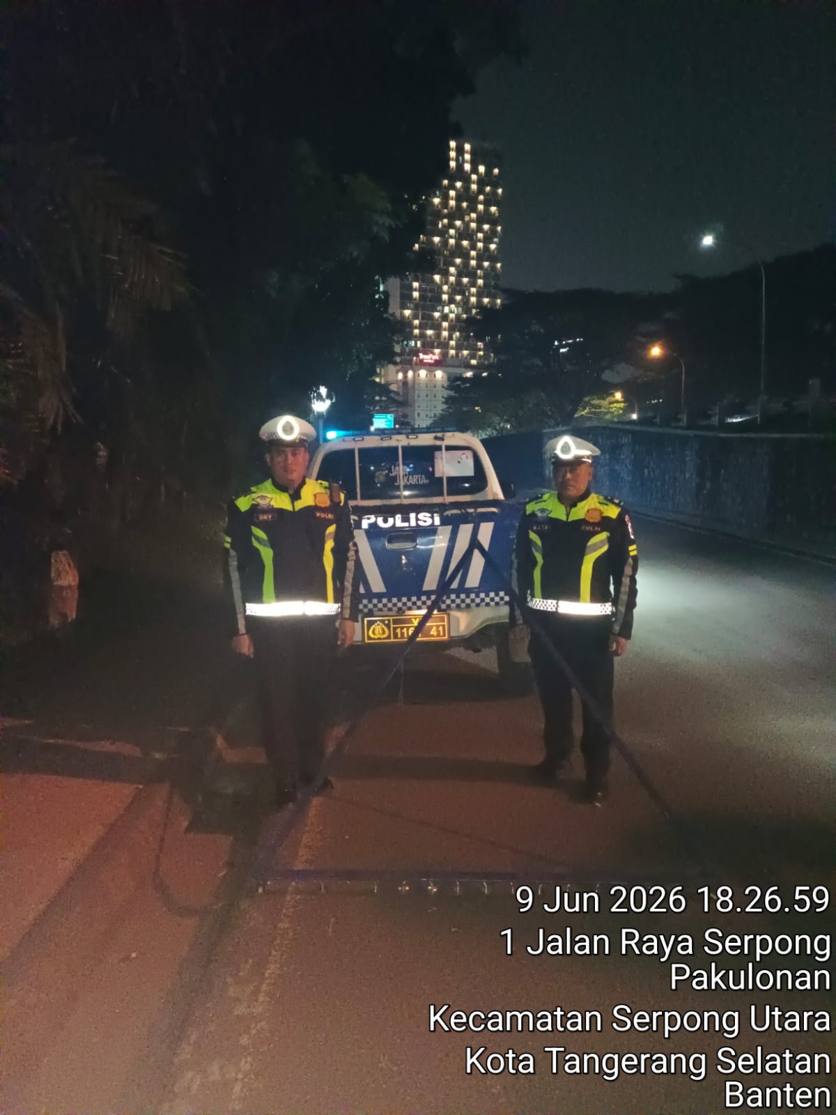 Satlantas Polres Tangsel Sisir Jalan Boulevard BSD, Pastikan Pengendara Terhindar dari Ranjau Paku