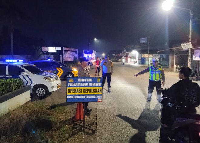 Patroli Cipkon dan Razia Stasioner Polsek Legok Perkuat Keamanan, Antisipasi Kejahatan Jalanan di Wilayah Tangsel