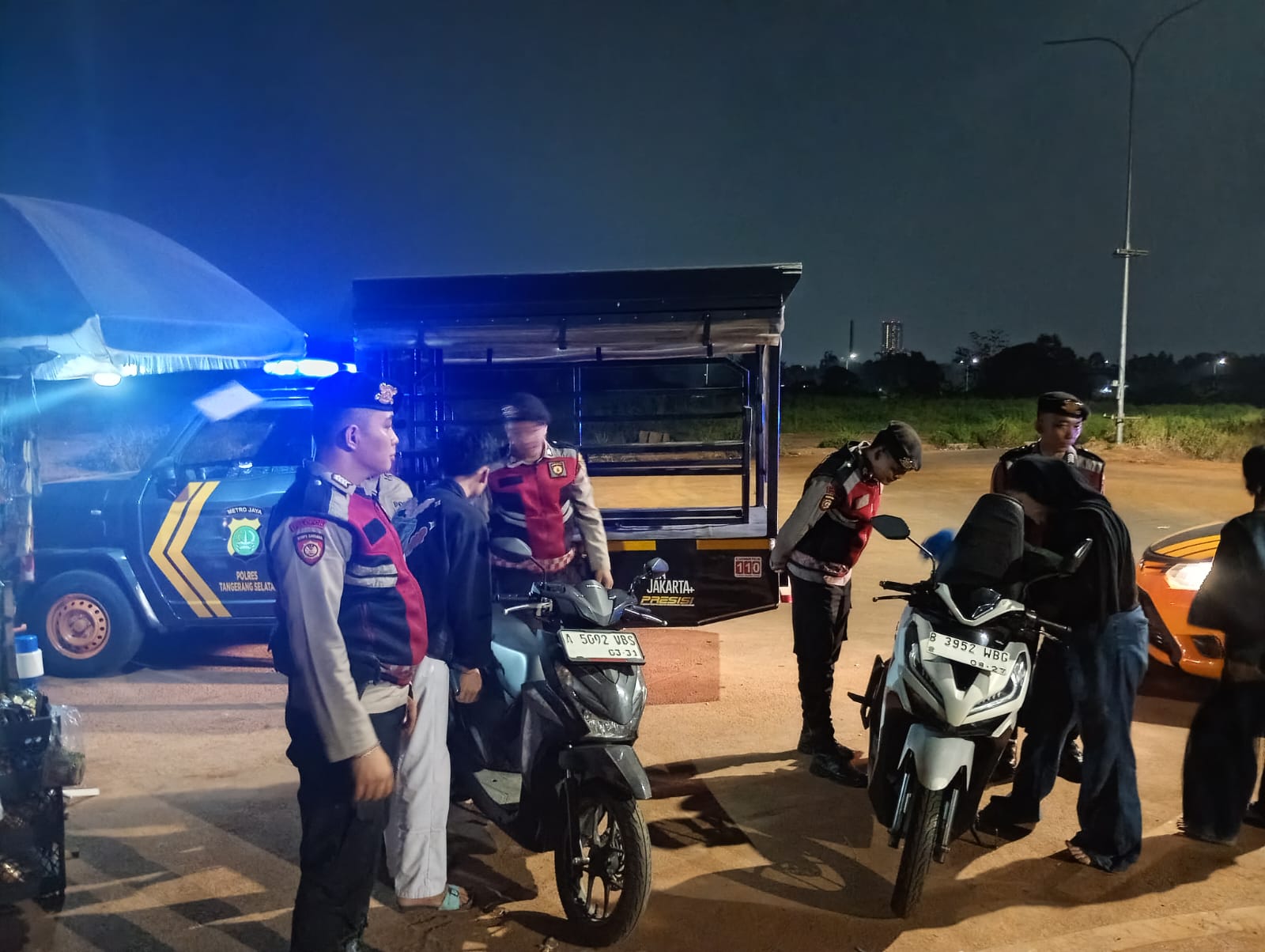 Patroli Razia Stationer Polres Tangerang Selatan Berantas Kejahatan Malam