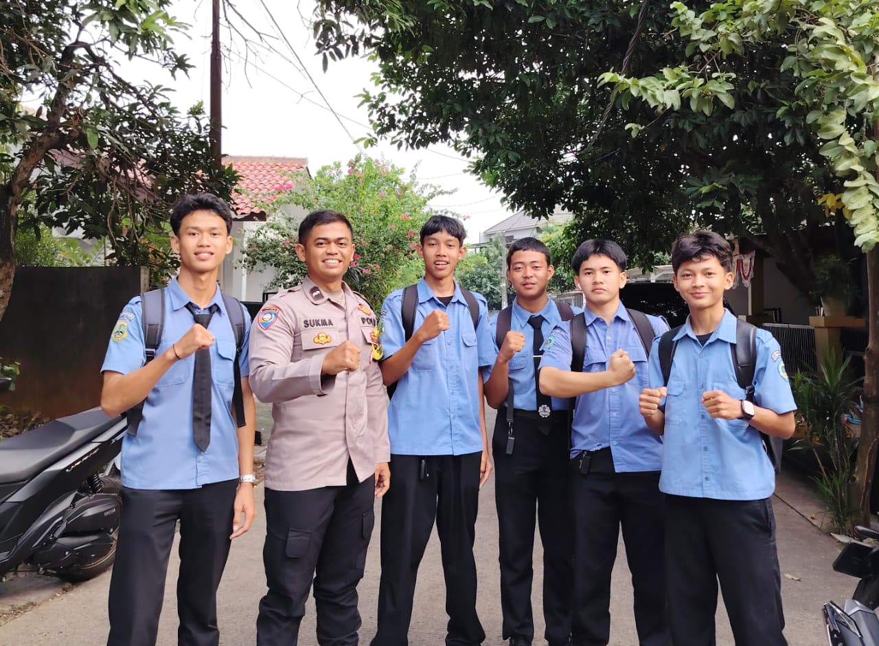 Patroli CETAR di SMKN 6 Kabupaten Tangerang, Polsek Pagedangan Perkuat Pencegahan Tawuran Pelajar